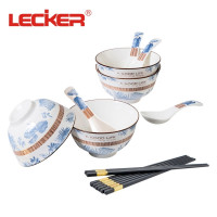 乐克尔Lecker KR-964斯凯陶瓷餐具套装碗筷子勺子12件套