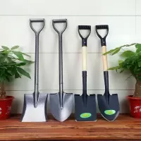 中锐智采 农具铁锹一体方锹 农用不锈钢铁铲大铲子方头锹平口锹