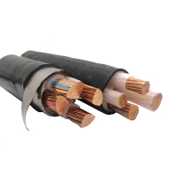 津达线缆 10平 4芯 3+1 国标铜芯阻燃带铠 电力电缆 1米