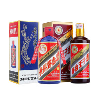 贵州茅台酒 53度酱香型白 (蓝茅)蓝色茅台 酒500ml+茅台王子酒 酱色 53度酱香型白酒500ml 组合