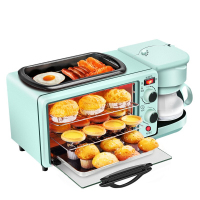创维(SKYWORTH)K35网红款多功能三合一家用小型早餐机懒人烘焙三明治机烤面包多士炉咖啡机 蓝色