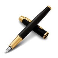 派克(PARKER) 钢笔 IM系列 纯黑丽雅金夹墨水笔 男女时尚商务办公用品