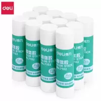 得力(deli)7102 固体胶固体胶棒儿童学生财务办公用品高粘度PVA材质 白色 12支/盒