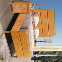 科亚森(KEYASEN) 双人1.5米现代简约实木床+实木床板(胡桃色、海棠色、榉木色) KYS-20006