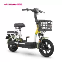 爱玛(AIMA)小金刚4812铅酸电池代步电动自行车源彩绿