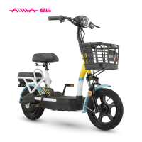 爱玛(AIMA)小金刚4812铅酸电池代步电动自行车源彩浅蓝