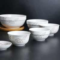 敏杨陶瓷 金叶情缘26头餐具套装碗碟盘中式陶瓷套装组合