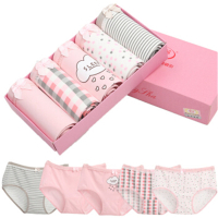 浪莎 内裤 M 纯棉 五条/盒 少女小清新印花 女式(盒)