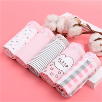 浪莎 内裤 XXL 纯棉 五条/盒 少女小清新印花 女式(盒)