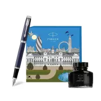 PARKER/派克 IM蓝色白夹墨水笔+大都会伦敦礼盒