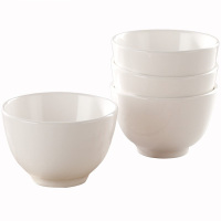 碗 纯白强化陶瓷碗 5英寸米饭碗4个装米饭碗 陶瓷碗 加厚防烫