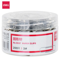得力(deli)0037 回形针 29mm镀镍回形针 3#金属曲别针 200枚/筒
