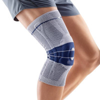 运动护膝篮球跑步羽毛球德国原装轻薄透气半月板韧带损伤运动护具 新款银钛灰防滑款一只