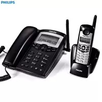 飞利浦（PHILIPS）无绳电话机 无线座机 子母机 办公家用 来电报号 内部对讲 TD-6816 蓝黑色