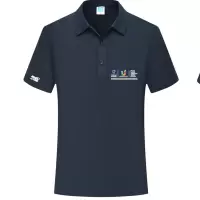 岭泽 定制短袖t恤翻领运动服饰薄款半袖POLO衫(S M L XL XXL XXXL XXXXL)藏蓝色