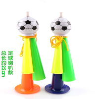 拉拉队加油道具 喇叭喊话筒口哨运动会啦啦队彩球加油道具 大号三音足球喇叭10个装