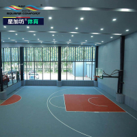 星加坊 篮球场专业PVC地胶塑胶地板室内运动地胶防滑耐磨室内PVC地胶6.0