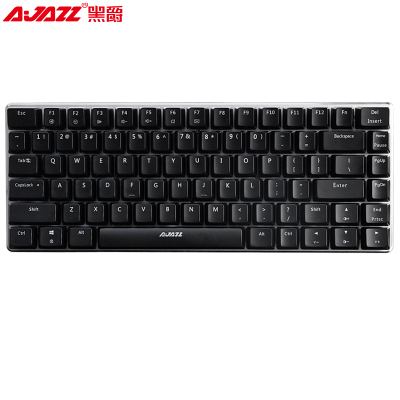 黑爵(AJAZZ)AK33黑色青轴机械键盘电竞游戏电脑办公键盘机械键盘键线分离小巧便携