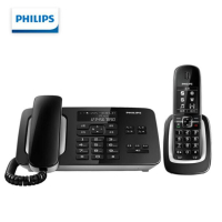 飞利浦(PHILIPS)DCTG492 数字无绳电话机 无线子母机/电话本/黑名单/来电语音报号码 黑色
