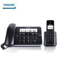 飞利浦(PHILIPS)DCTG192 无绳电话机 无线座机 子母机 中文菜单 双免提 扩展子机 黑色