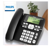 飞利浦CORD118电话机座机 固定电话 办公家用 来电显示 双接口 免电池 黑色