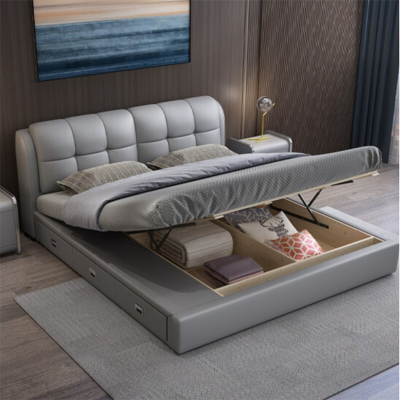 双人床 卧室双人床 皮质软床 ( 含床头柜 ) 2300*182*220mm