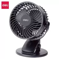 得力deliUSB风扇学生宿舍桌面小风扇电风扇台夹扇两档调节3688-USB台夹风扇-黑色