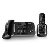 飞利浦(PHILIPS) 数字无绳子母电话机中文家用办公座机子母机一拖一DCTG492