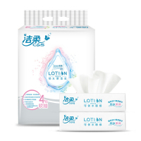 洁柔(C&S) 纸抽 JR064-01N 抽纸/纸面巾 Lotion保湿因子 3层100抽面巾纸 4包/提(12提装)