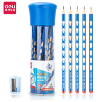 得力(deli)洞洞笔铅笔 30支2B铅笔三角杆易抓握 儿童矫姿铅笔 学生练字笔 58185