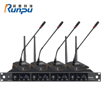 润普科技(RunPU) RP-U6004 无线话筒一拖四麦克风专业会议桌面鹅颈 会议舞台KTV演讲主持话筒