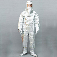 劳卫士 LWS-004-A防高温服 芳纶连体隔热服 可防热1000℃ 银色XL