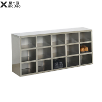 星岛不锈钢换鞋柜无尘净化区员工隔离式单面双面阴阳消毒通风鞋柜15格单面