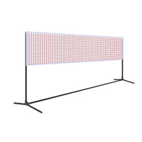 得力 羽毛球网架/网柱移动便携式羽毛球架子含网标准单打5.1米 单套装