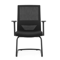 震海舒脊护背弓型椅办公椅家用电脑椅网布椅会议椅洽谈椅靠背椅透气椅黑色椅子