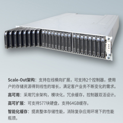 浪潮(INSPUR)AS2200G2存储 AS2200G2 大盘/32GB/8*1Gb iSCSI/4*6TB