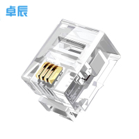 卓辰ZC-RJ11电话水晶头6P4C 100颗/盒
