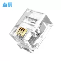 卓辰ZC-RJ11电话水晶头6P4C 100颗/盒