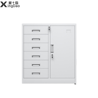 星岛办公室文件柜资料柜档案柜收纳工具柜铁皮柜矮柜储物柜带锁小柜子偏六斗矮柜