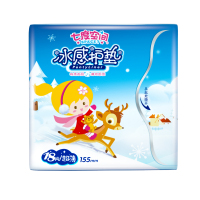 七度空间卫生巾棉柔表层薄荷香少女冰感护垫薄荷香迷你姨妈卫生巾护垫155mm18片 6包