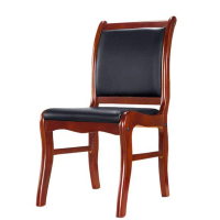 简约木质皮革 办公椅 会议椅 红木色