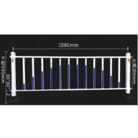 道路护栏隔离栏 立柱高600MM,片高300MM,护栏长3080MM