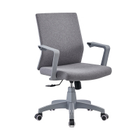 震海ZHWB015舒适久坐办公椅灰色绒布款家用电脑椅网布椅会议椅靠背椅人体工学椅