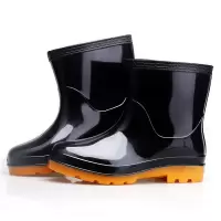 李绅 春秋款男式雨鞋防滑水鞋半筒男款洗车鞋 N018 黑色均码 2双/套 单位:套