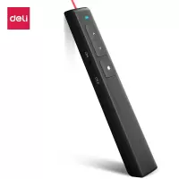 得力(deli)2802L激光笔 360度控制教师专用PPT充电款激光翻页笔超链接功能教鞭/无线演示器课件笔红光 黑色