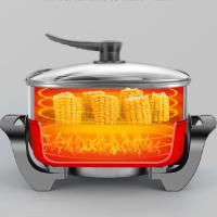 美的(Midea)多功能锅5L电煮锅家用电锅蒸煮饭烧烤锅 红色