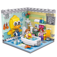 俐智loz小颗粒积木转角场景幸福公寓爱情小屋迷你拼装模型过家家儿童玩具送女友 1904 浴室