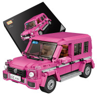 俐智loz 汽车玩具积木迷你模型 小颗粒趣味拼装儿童玩具 1129粉色越野车