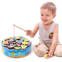 铭塔钓鱼游戏儿童玩具 磁性木制质婴儿宝宝童男孩女孩 早教启蒙1-3周岁桶装A7707