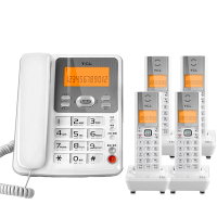 TCL D61 电话机 数字无绳电话 子母机 家用办公固定电话机 无线座机(一拖四)